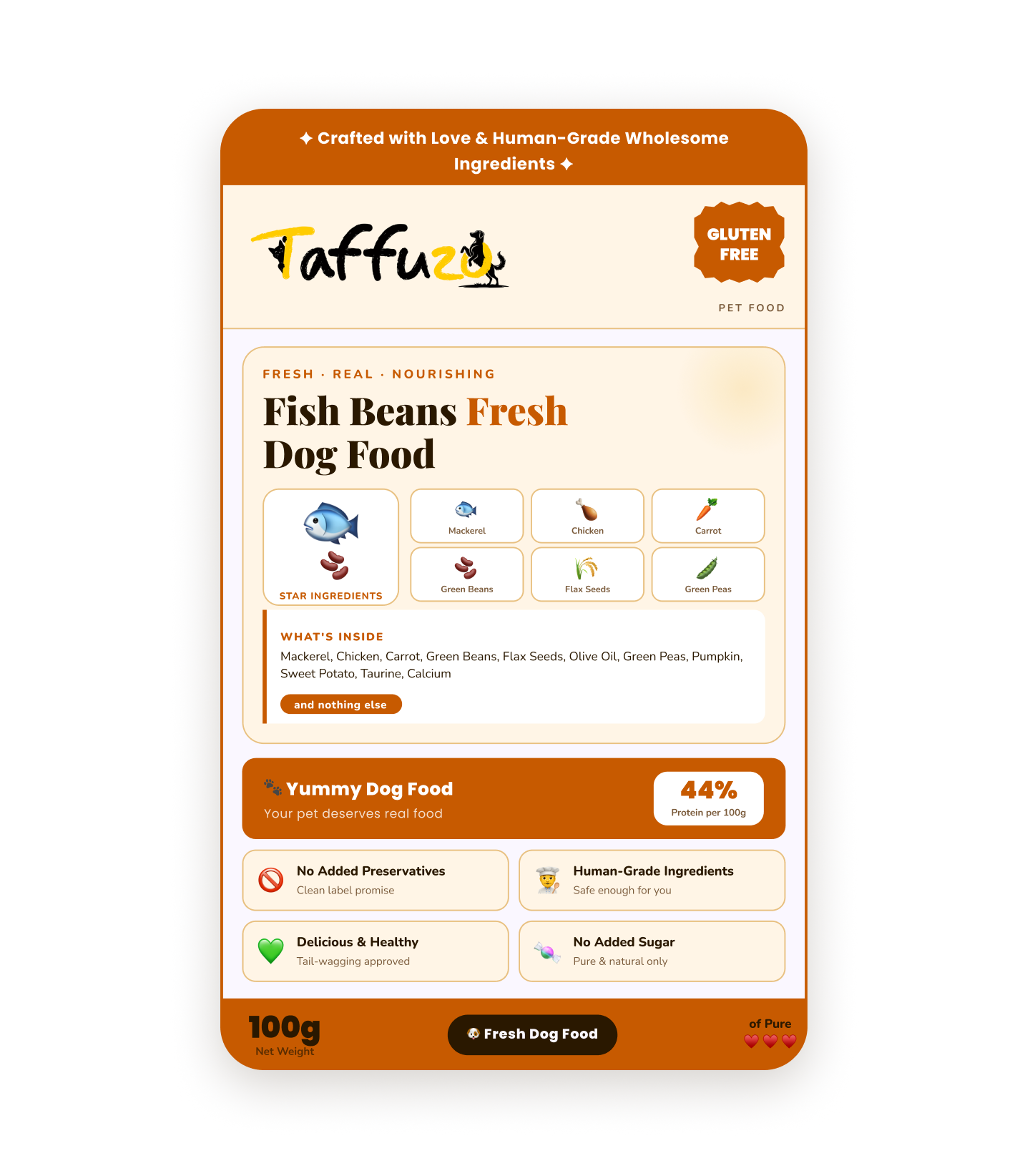 Group 59570 (3) Fish & Beans Fresh Dog Food | Zero Preservatives - Image 1